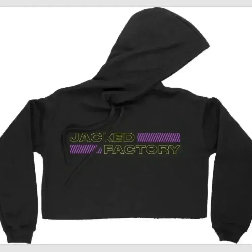 Jacked Factory Crop Pullover Hoodie Large- NEW